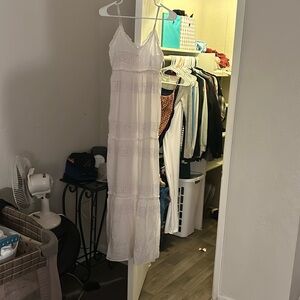 White floor length Jessica Simpson dress